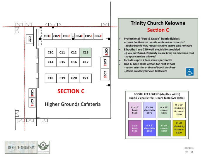 C13 - 8' x 10' Booth - $175